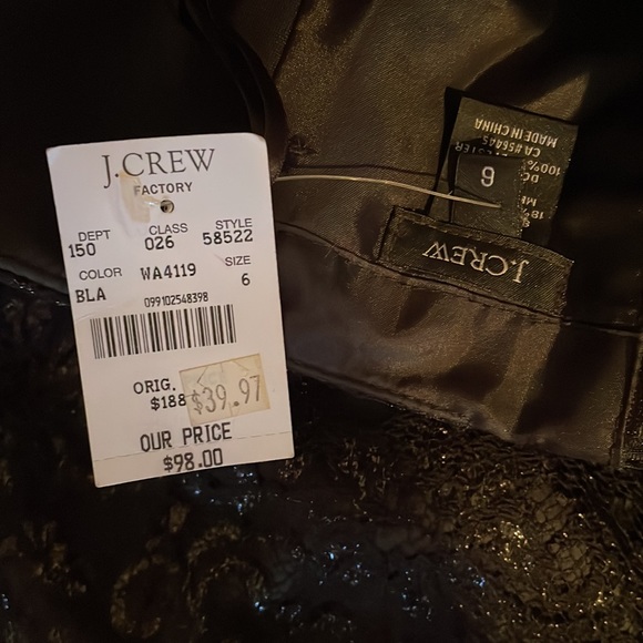 Strapless, sparkly black jacquard J. Crew Factory cocktail dress - Picture 3 of 3